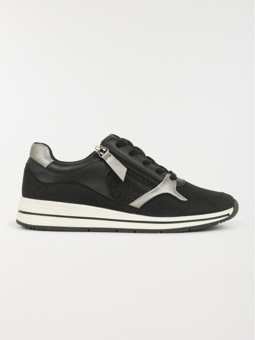 Basket noire zip et lacet femme (36-41)