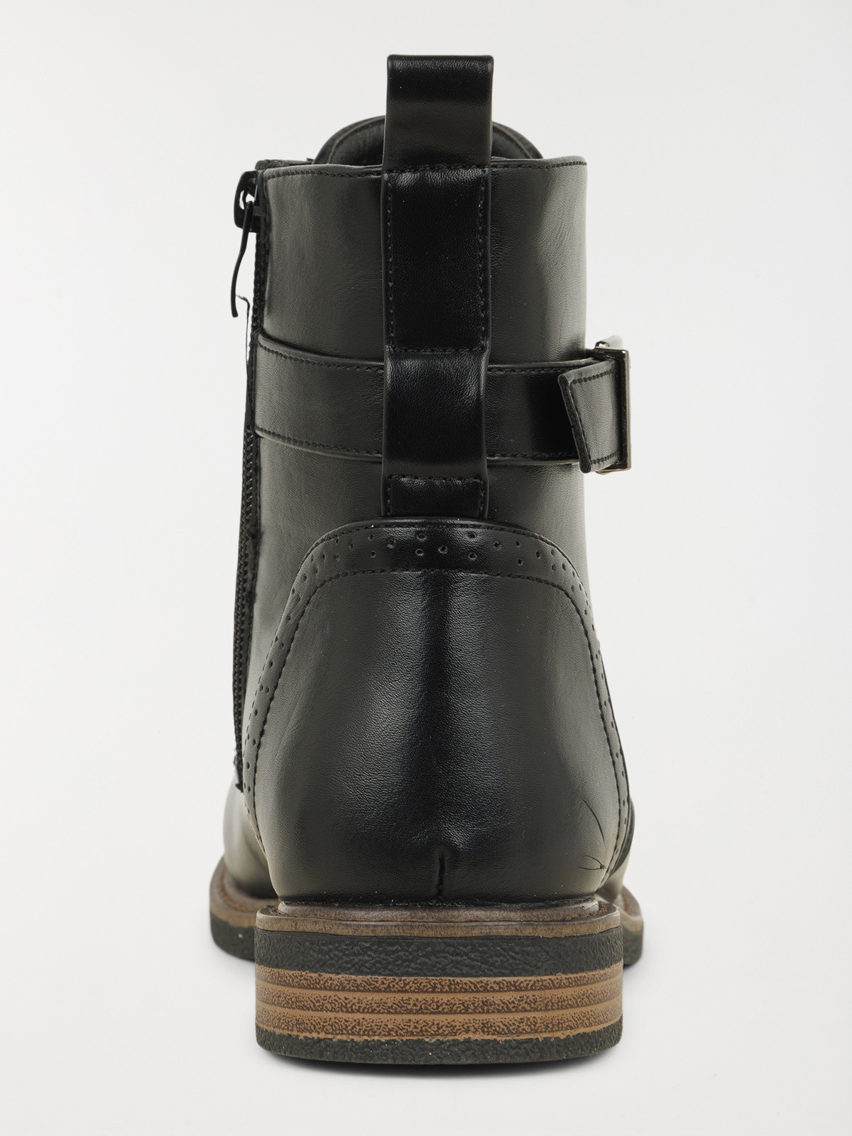 Bottine noire plate lacet femme (36-41)