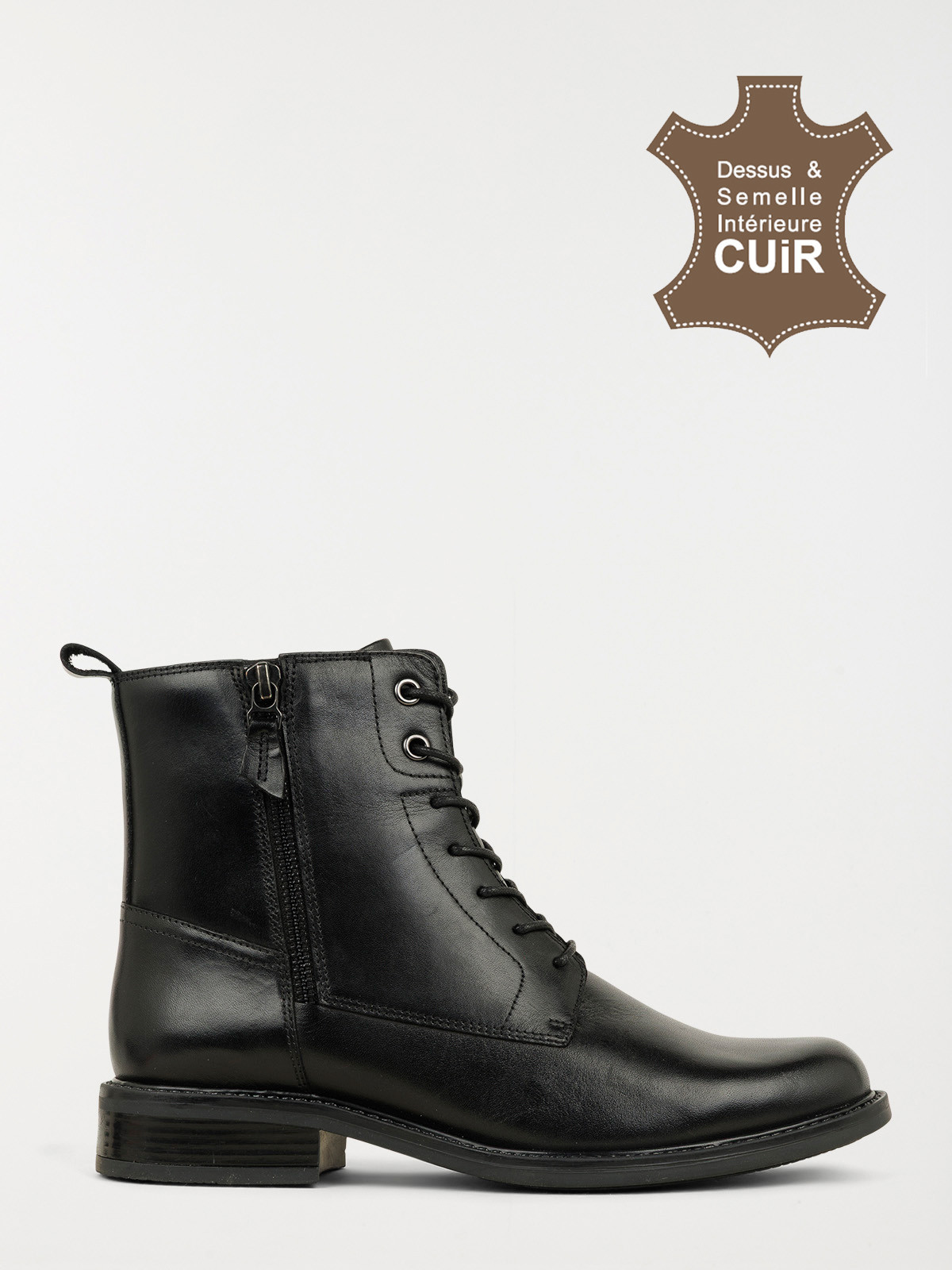 Bottines noires lacets femme (36-41)