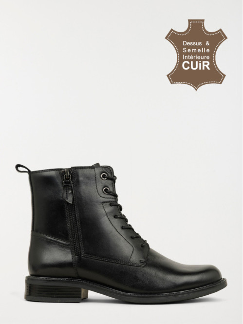 Bottines noires lacets femme (36-41)