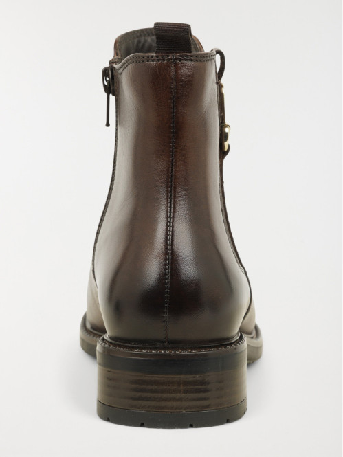 Bottine marron détail doré...