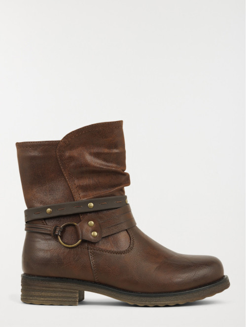Bottines plates femme marron (36-41)