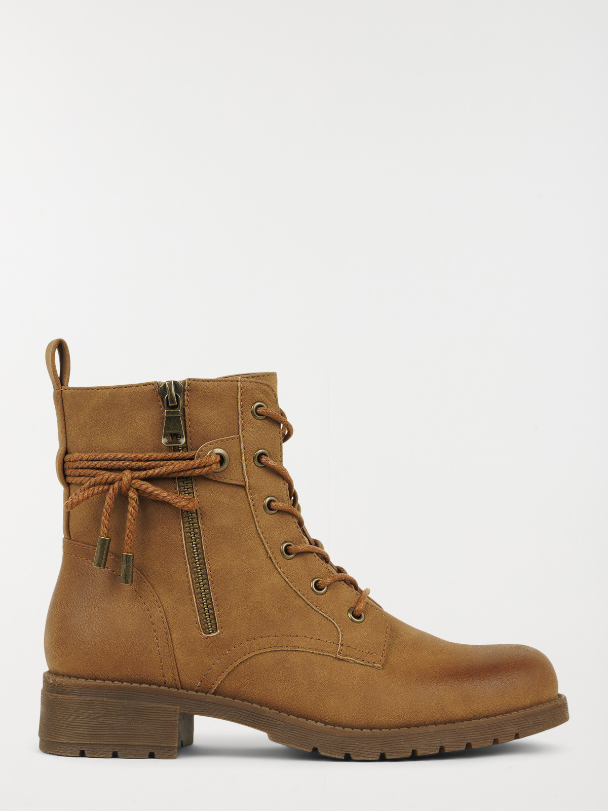 Bottines plates femme camel (36-41)