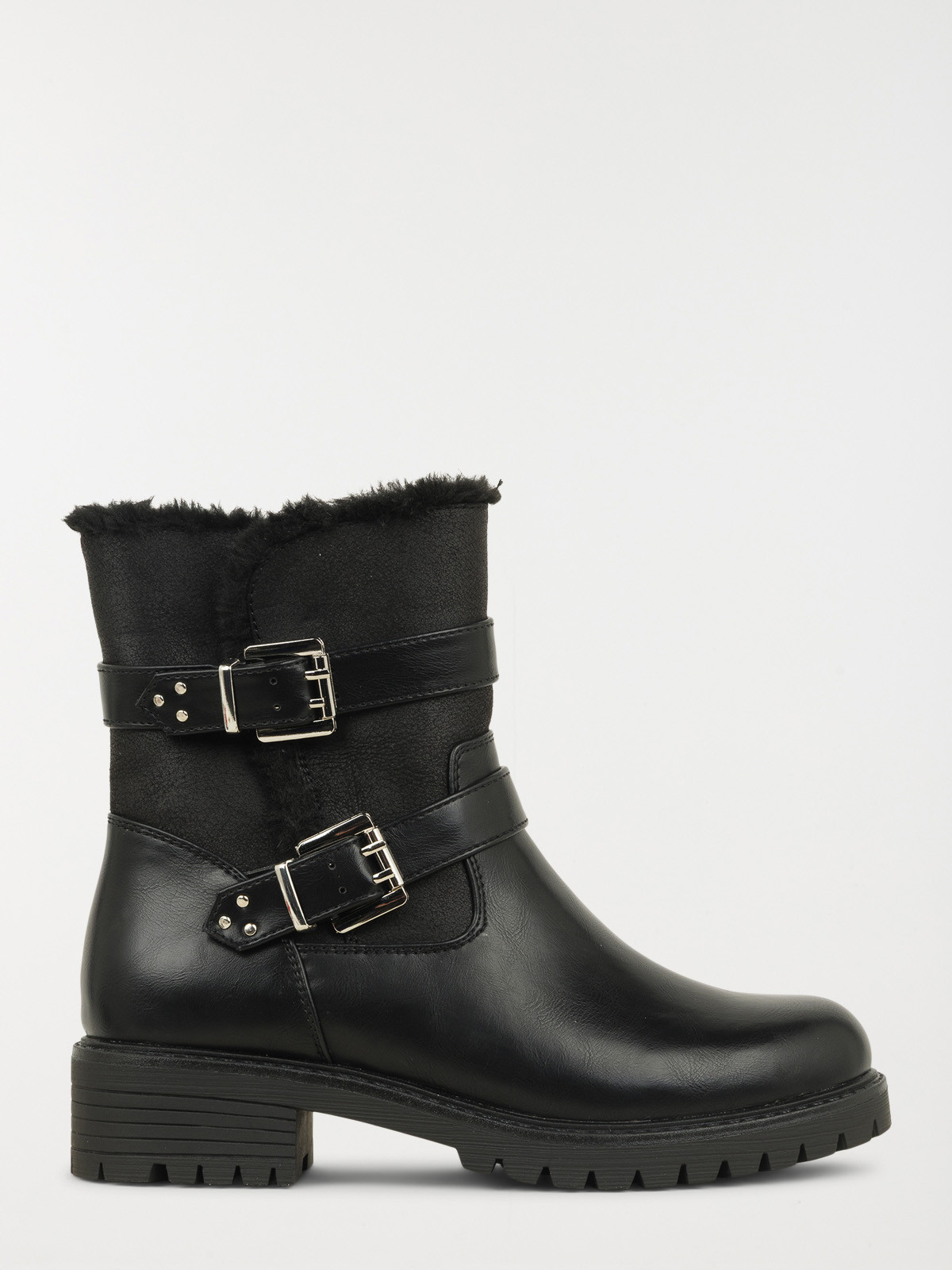 Bottines noires fourrées femme (36-41)