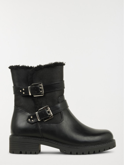 Bottines noires fourrées femme (36-41)