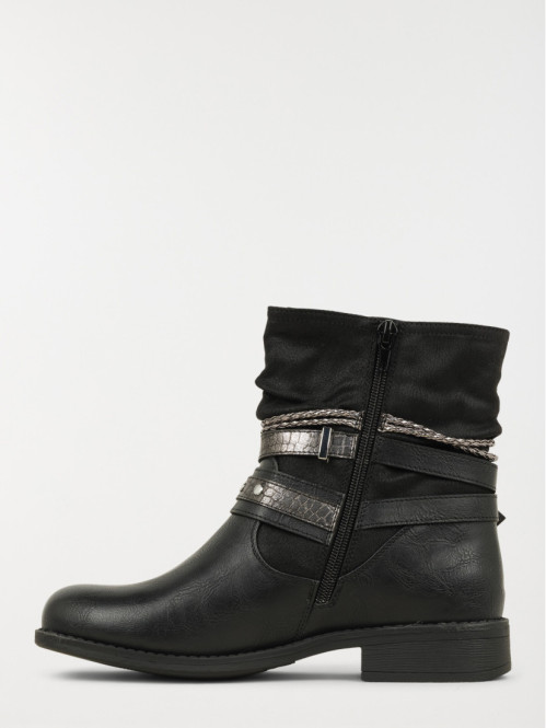 Bottines plissées brides...