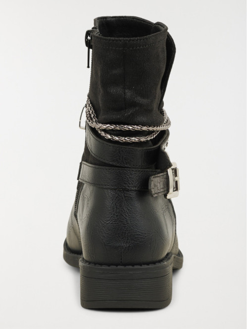 Bottines plissées brides...