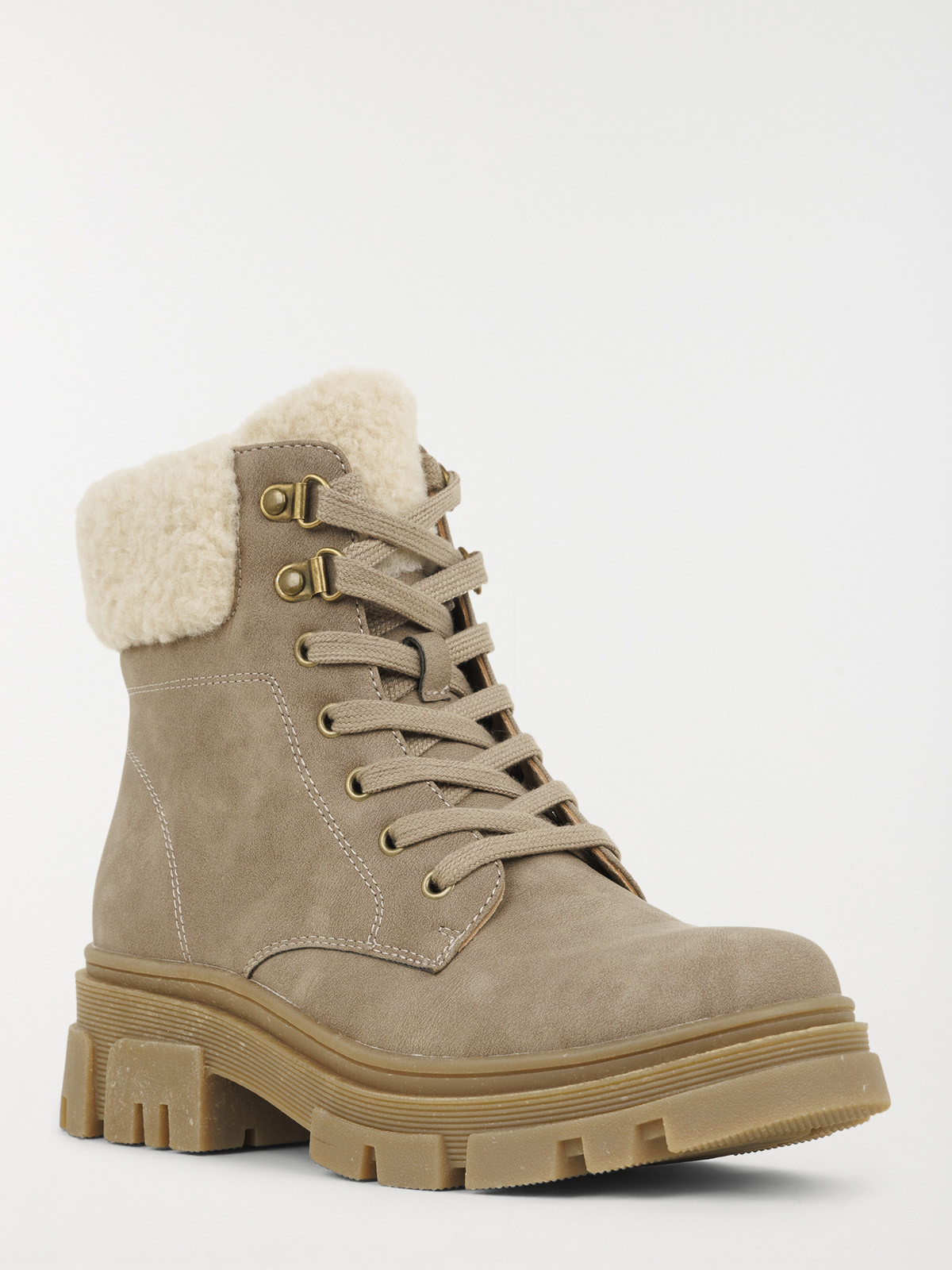 Bottine taupe col fourré femme (36-41) Bottine taupe col fourré femme (36-41)