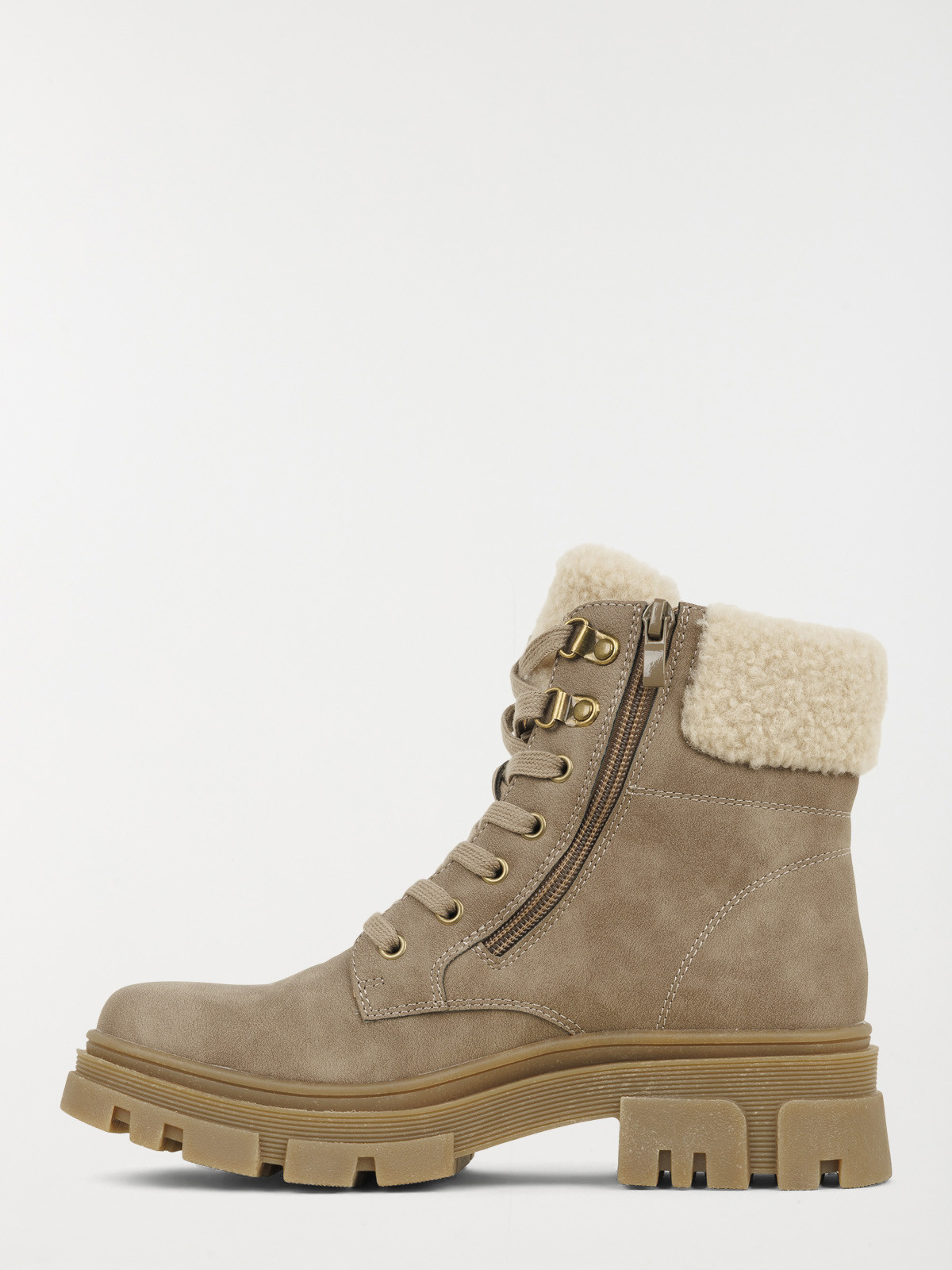 Bottine taupe col fourré femme (36-41) Bottine taupe col fourré femme (36-41)