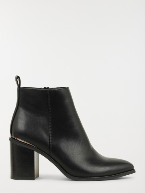 Bottines noires à talon femme (36-41)