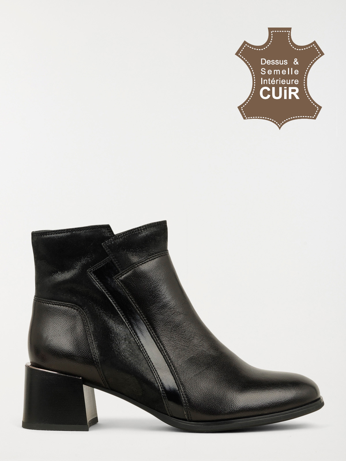 Bottines à talon noires femme (36-41)