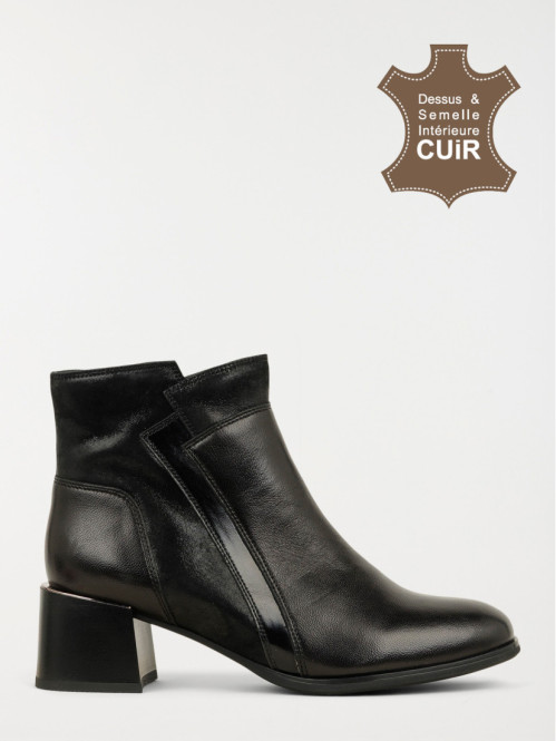 Bottines à talon noires femme (36-41)