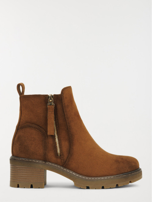 Boots à talon marrons femme...