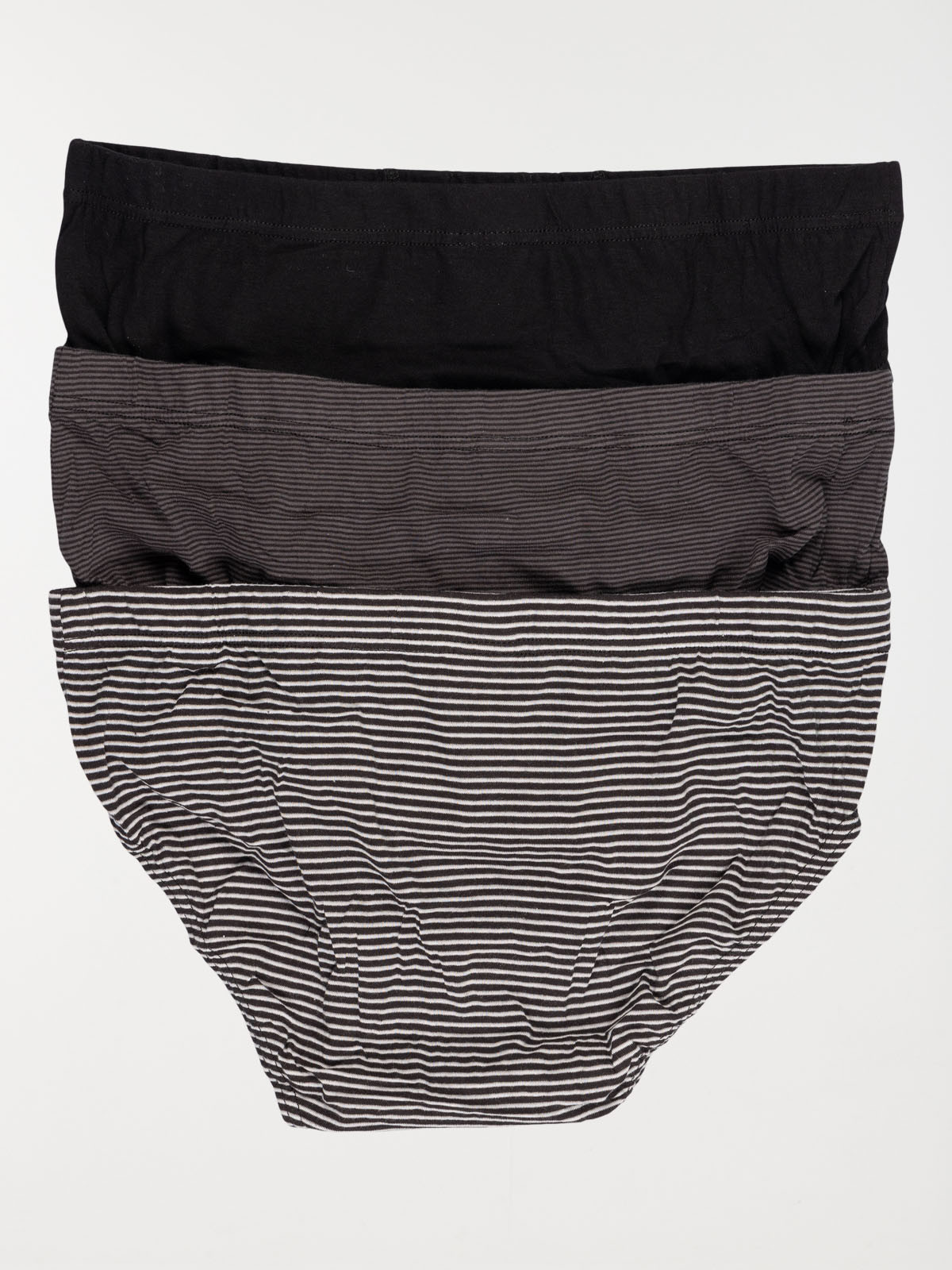 Lot de slips rayés et uni noir homme 