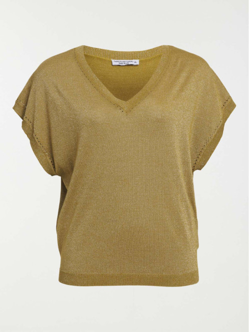 Pull manches courtes femme grande taille