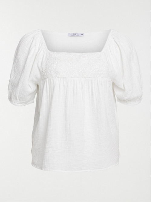 Blouse blanc cassé grande taille femme