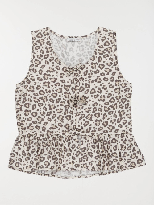 Blouse imprimée léopard fille (XXS-M)