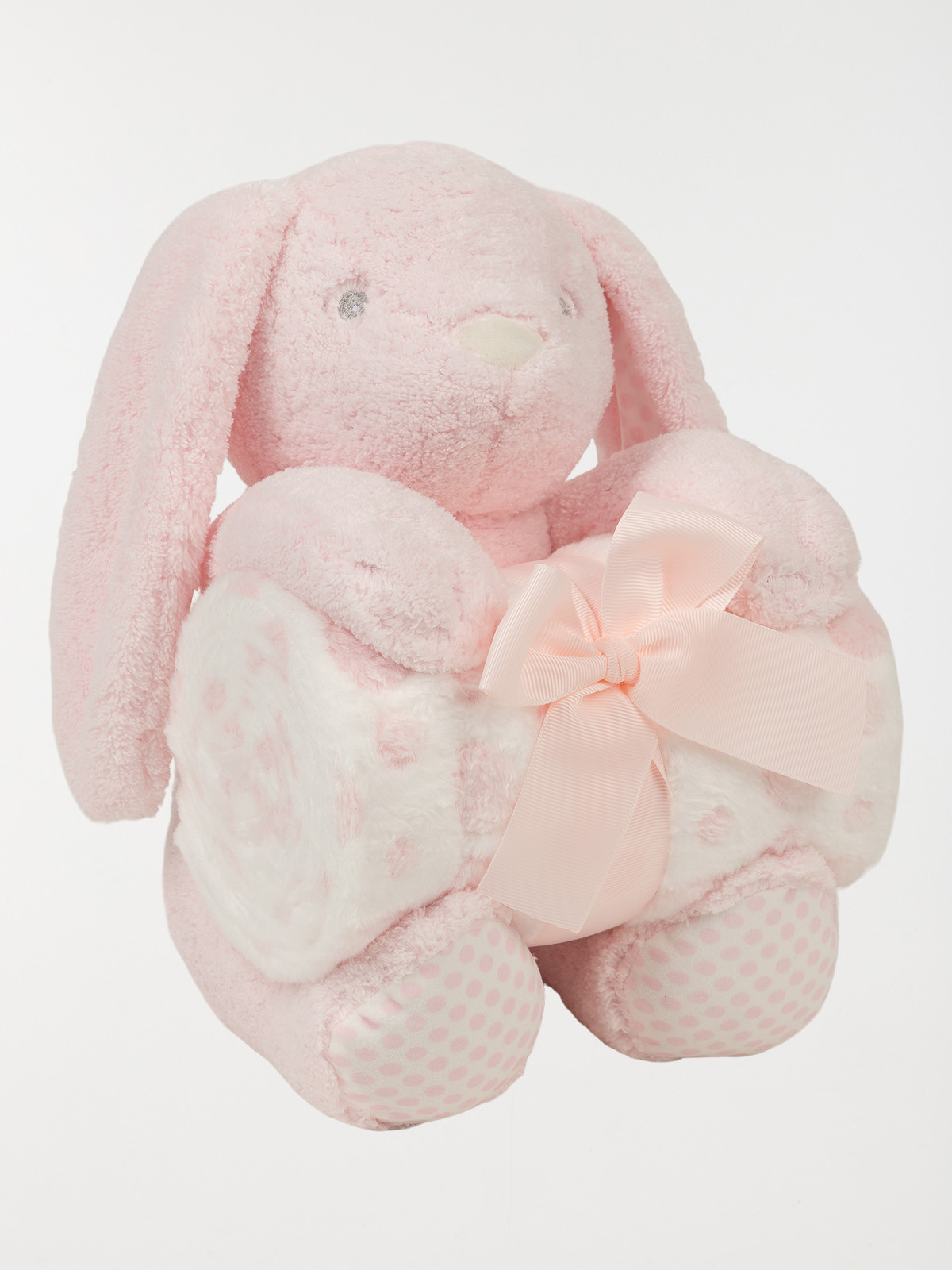 Peluche lapin et plaid motifs pois