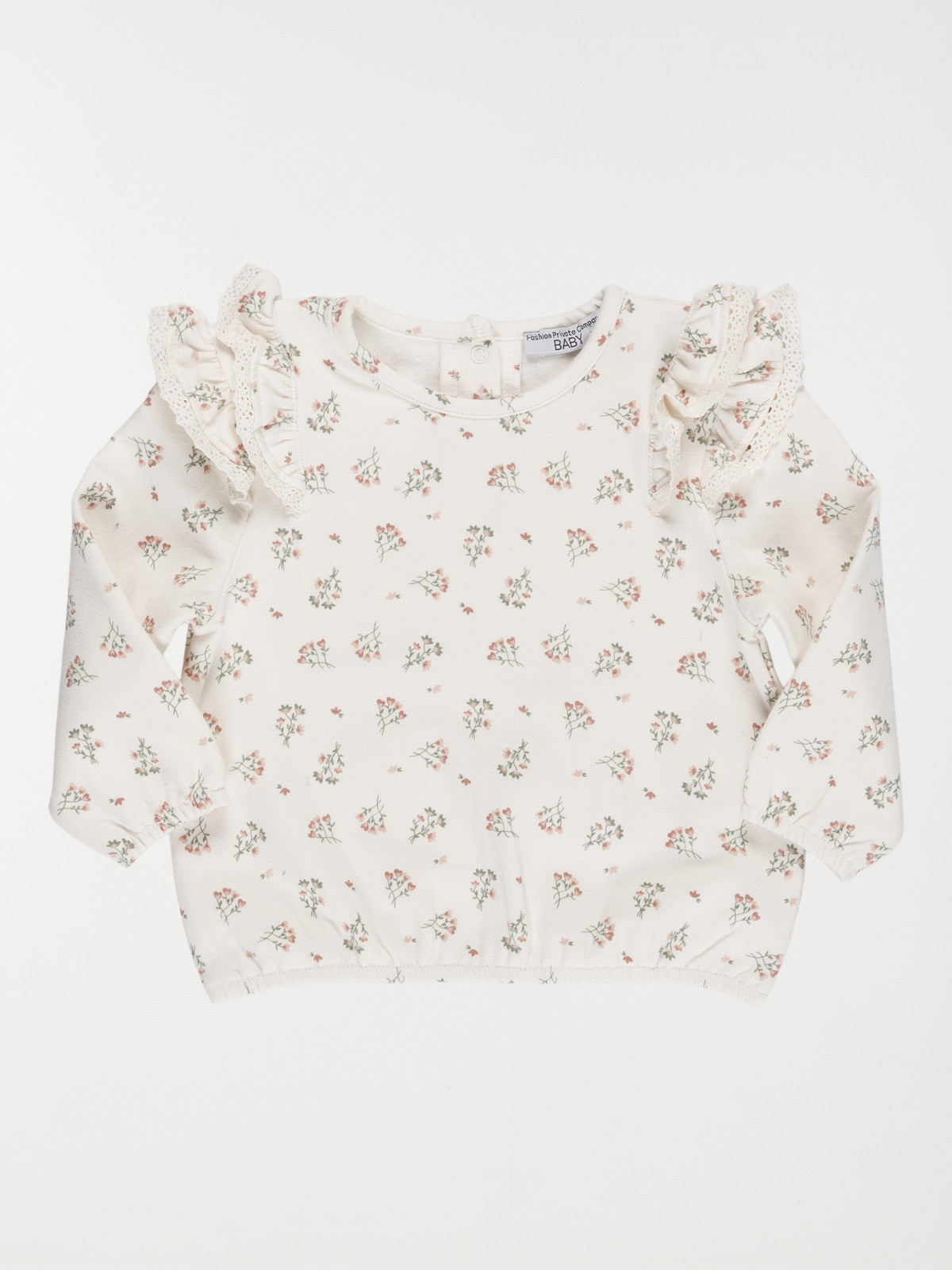 Sweat imprimé à volants fille (3-36M)