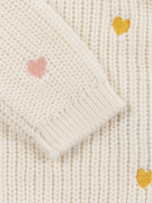 Pull coeurs brodés fille (3-36M) Pull coeurs brodés fille (3-36M)