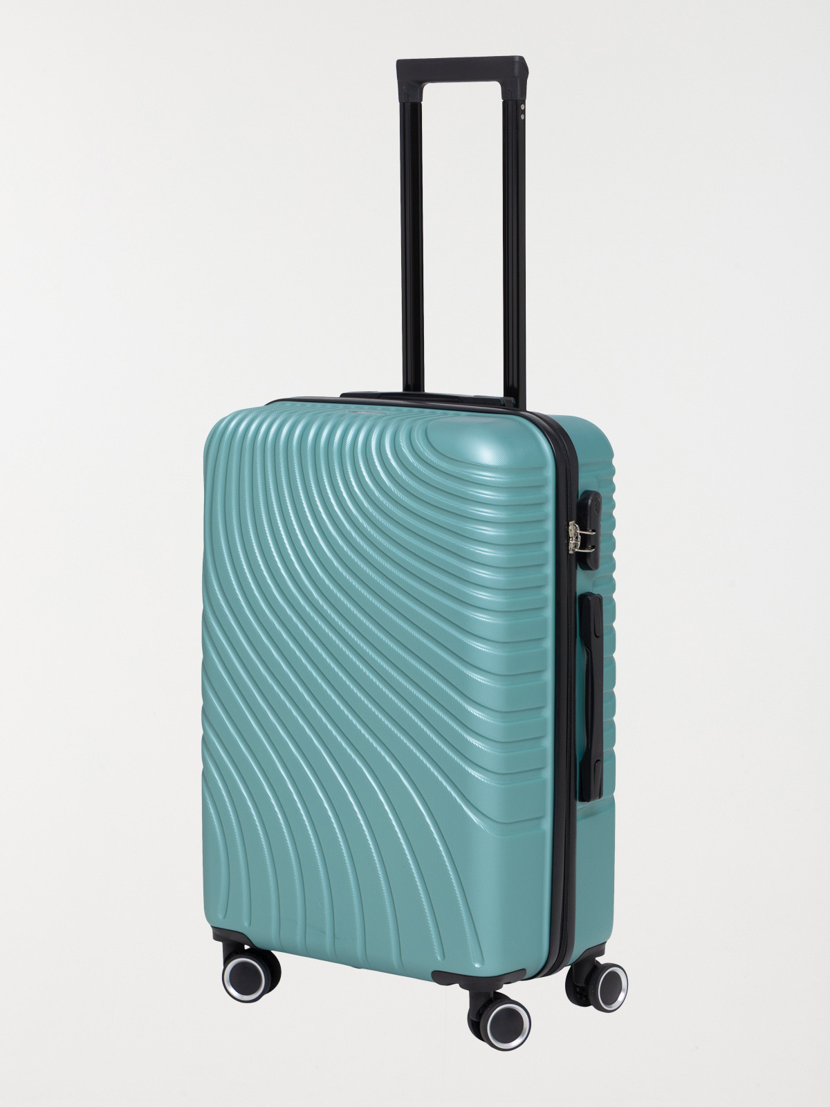 Valise verte rigide à roulettes