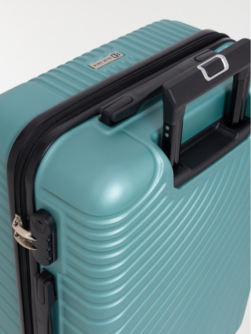 Valise verte rigide à roulettes