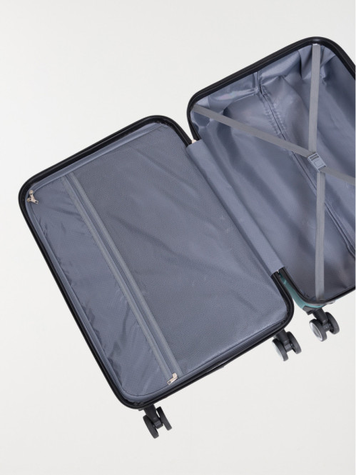 Valise verte rigide à roulettes