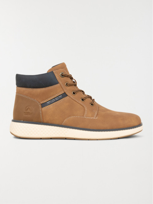 Boots lacets homme camel...