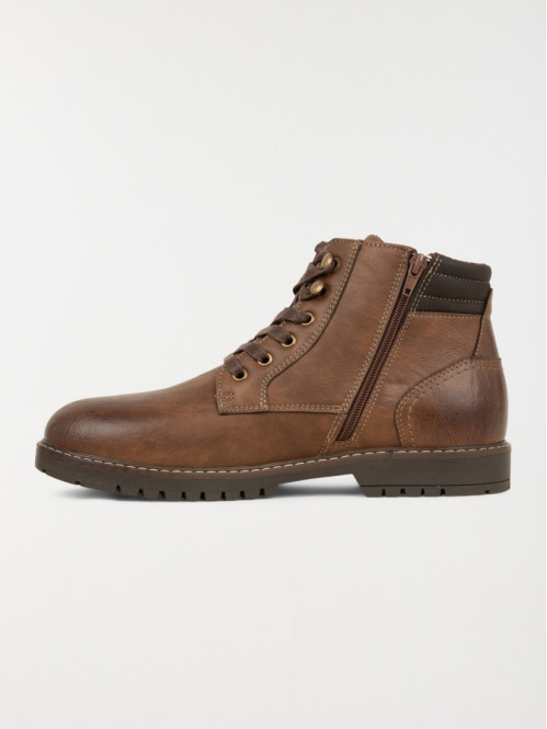 Boots marrons lacets homme...