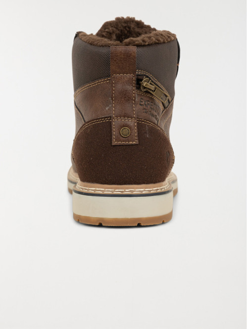 Boots fourrées homme marron...