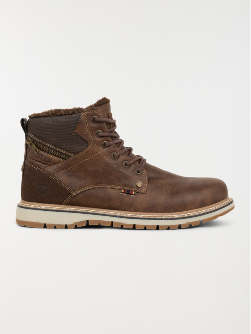 Boots fourrées homme marron (40-46)
