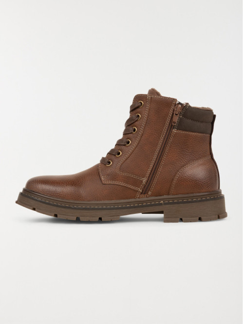Boots marrons lacets homme...