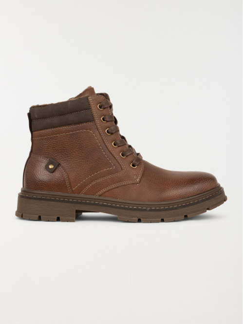 Boots marrons lacets homme...