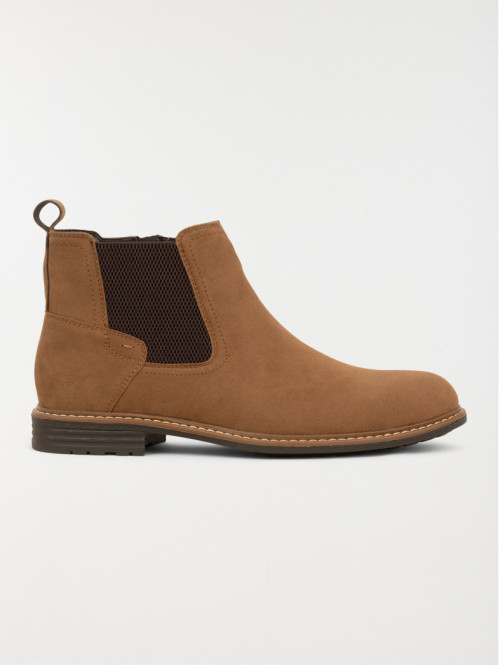 Bottines zippées marrons...
