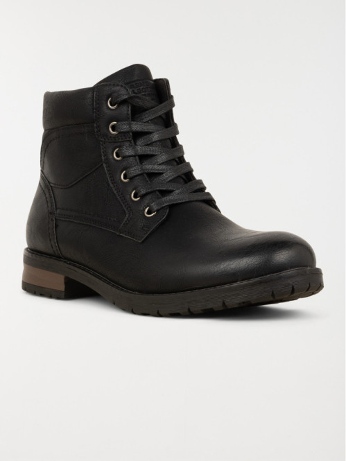 Boots noires lacets homme...