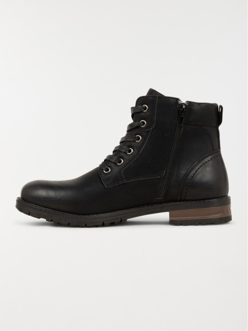 Boots noires lacets homme...