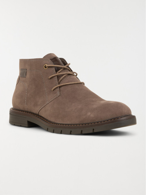 Boots lacets taupe homme...