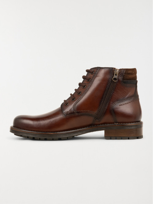 Boots marrons lacets homme...