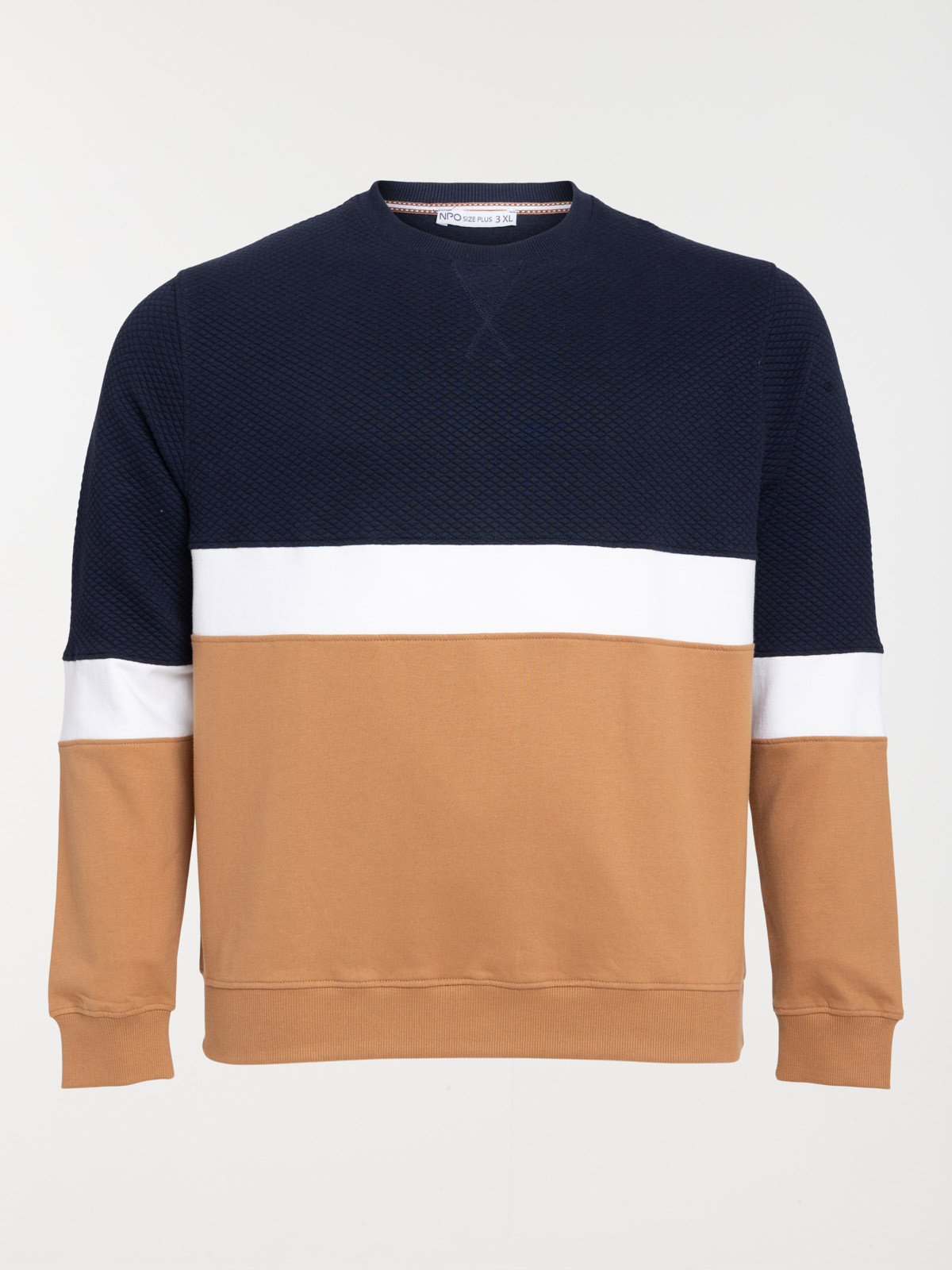 Sweat tricolore grande taille homme