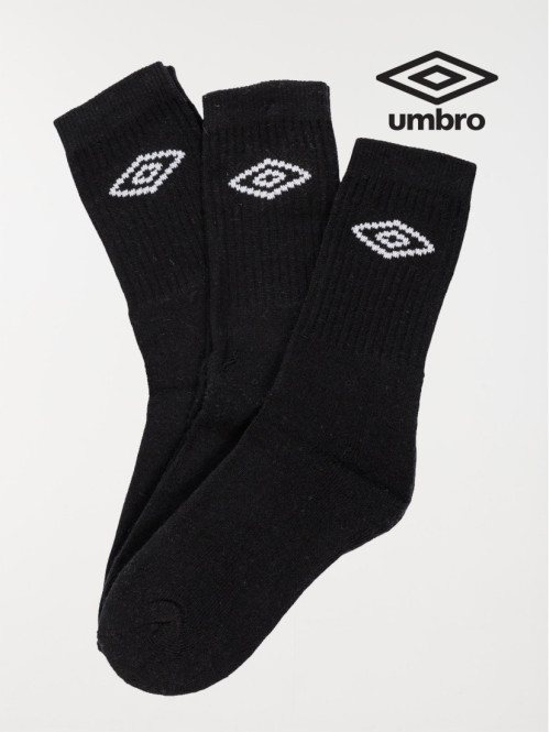 Lot 3 chaussettes noir Umbro homme
