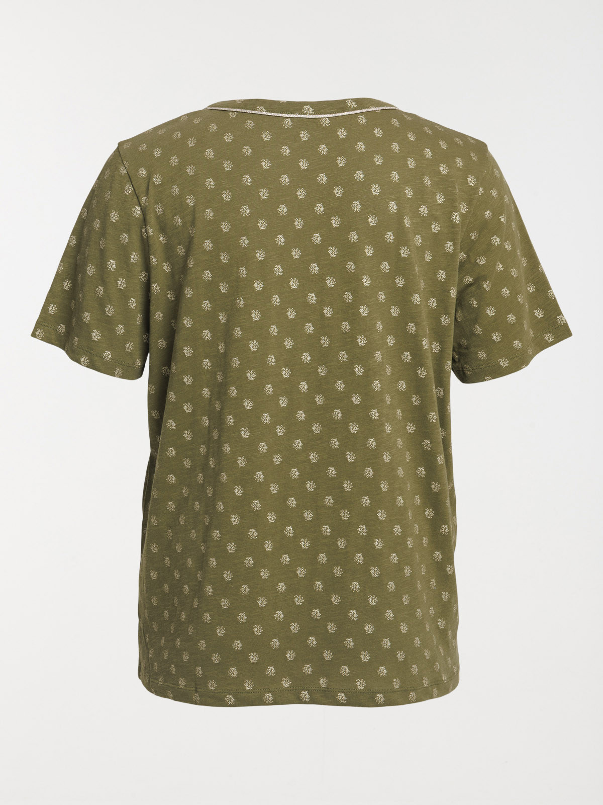 T-shirt col V fleuri grande taille femme