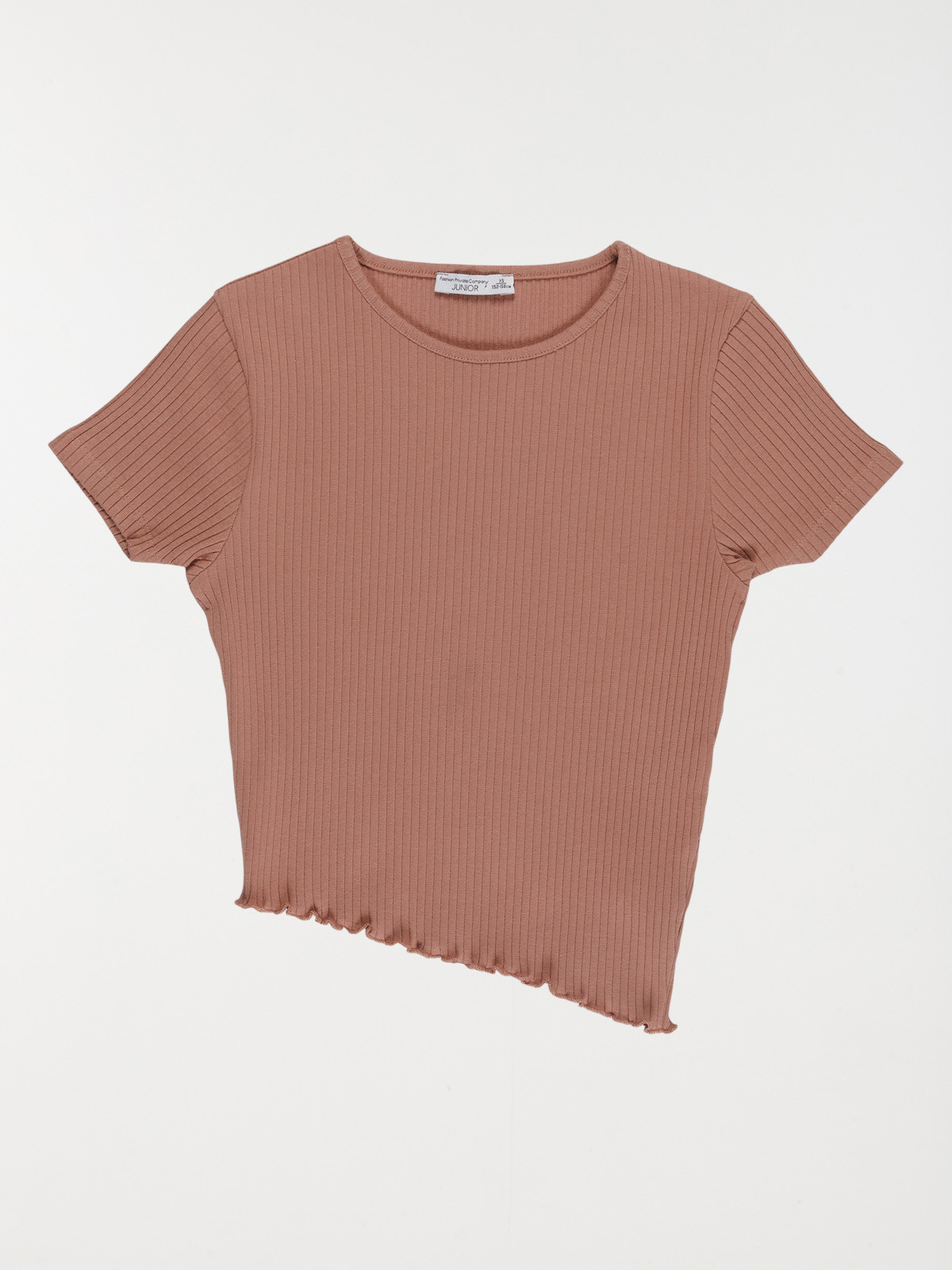 T-shirt asymétrique fille figue (XXS-M)