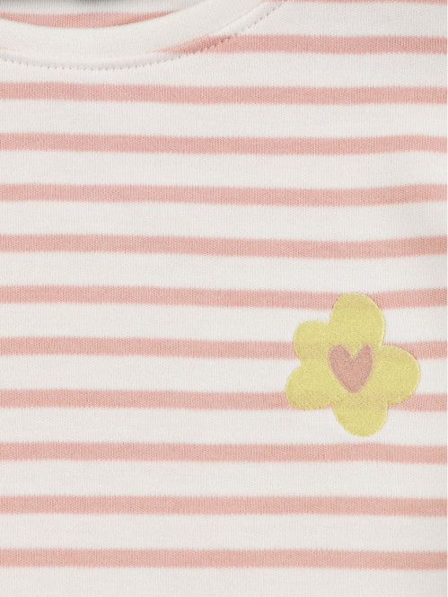 Tee-shirt rayé et fleur...