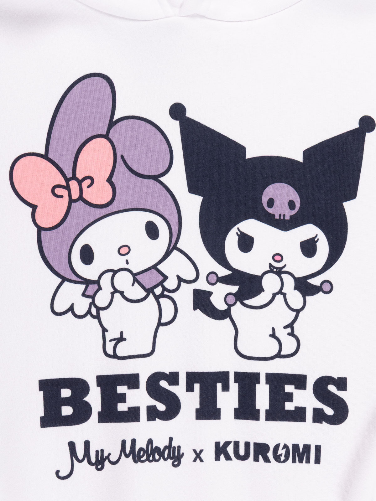 Sweat capuche Kuromi fille blanc (XXS-M)