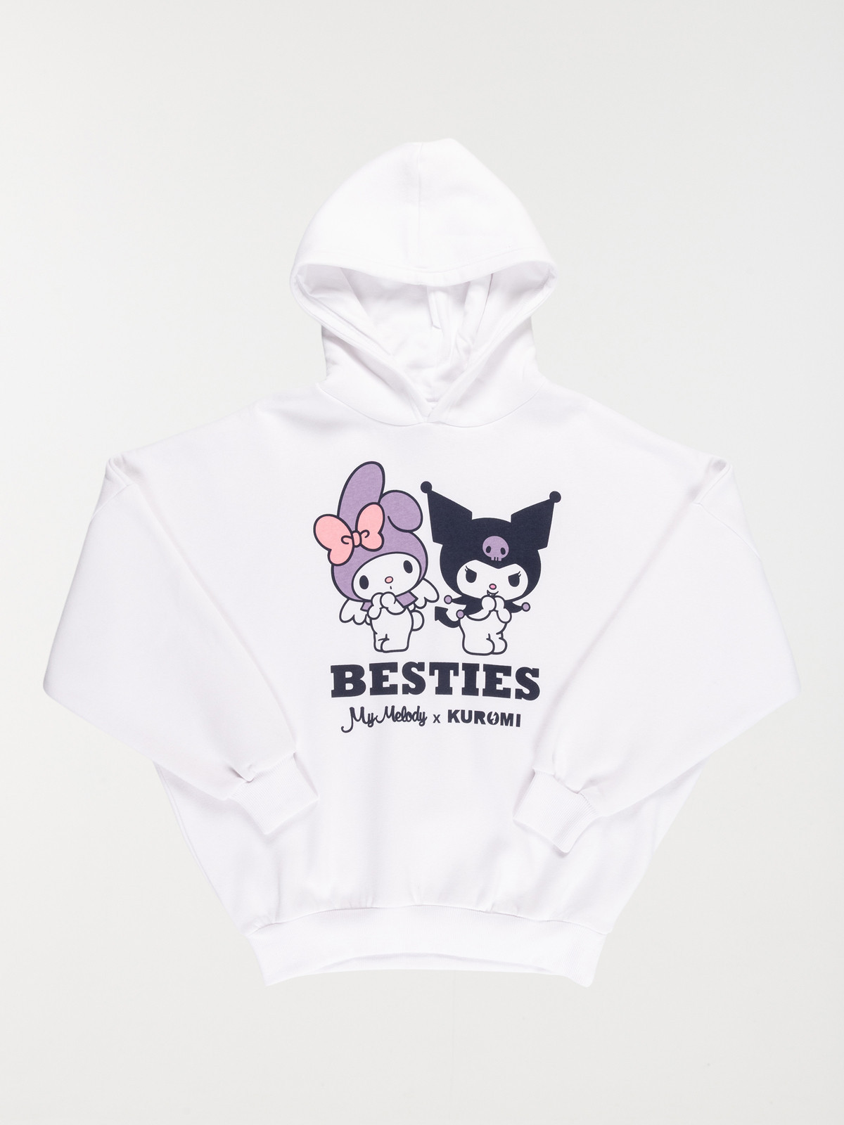 Sweat capuche Kuromi fille blanc (XXS-M)