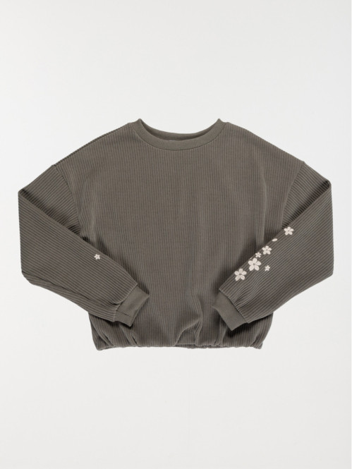 Sweat velours brodé fille (XXS-M)