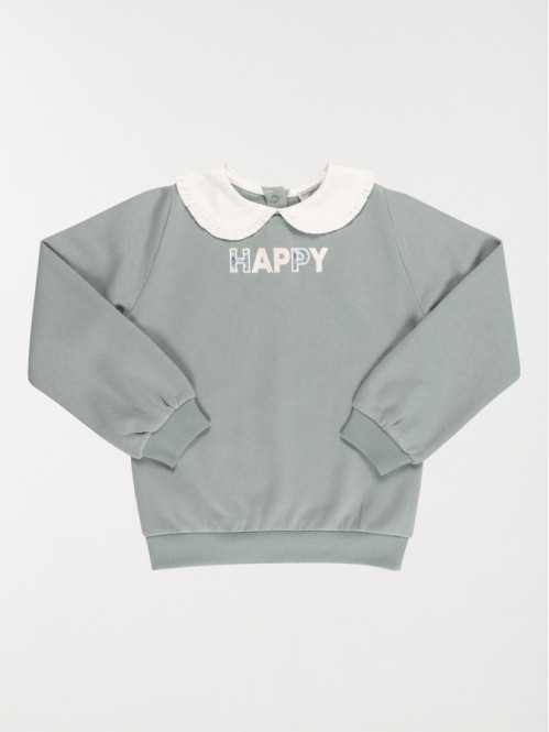 Sweat happy col claudine fille (3-12A)
