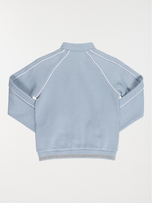 Sweat zippé bleu givré...