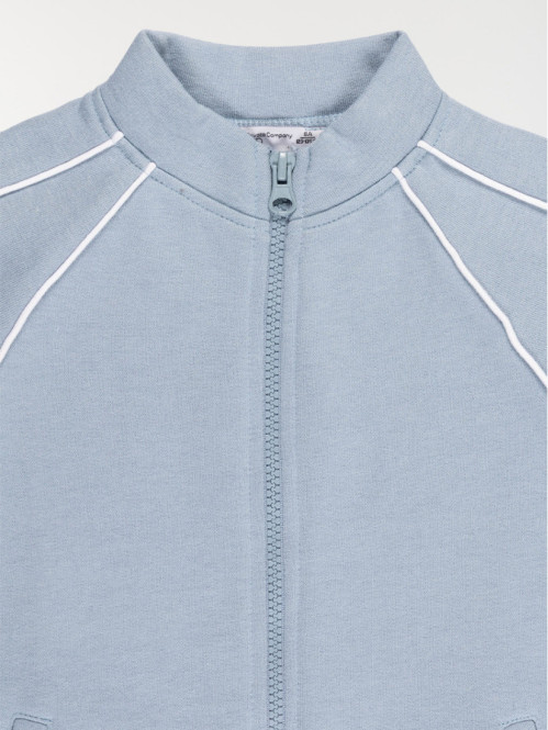 Sweat zippé bleu givré...