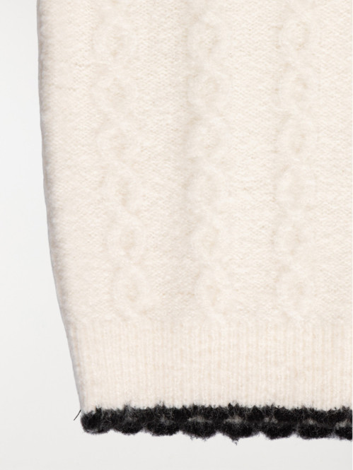 Pull sans manches écru...